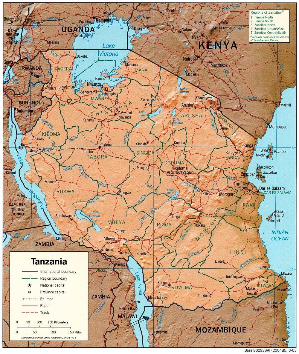mapa tanzánia ukazuje historické pamiatky