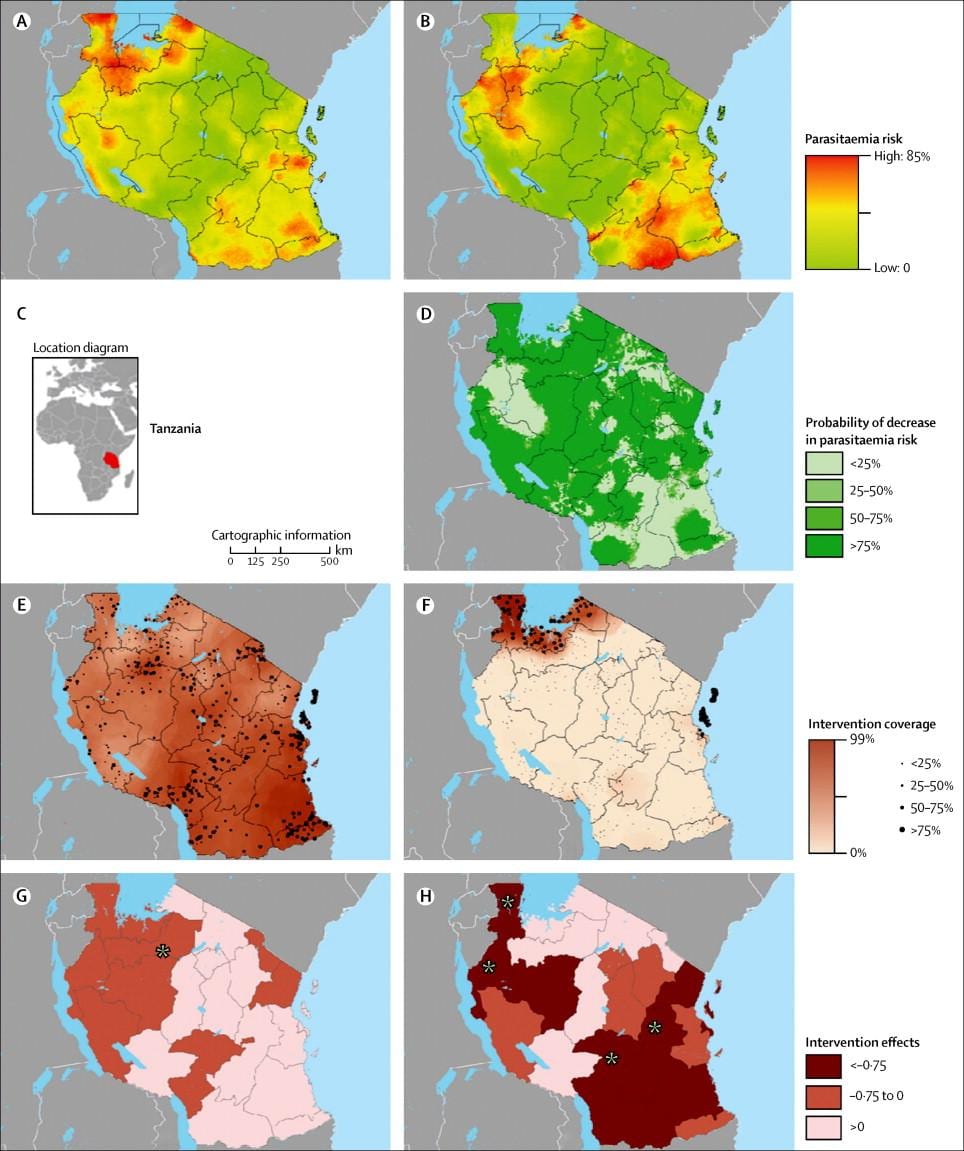 Mapa tanzánia malária