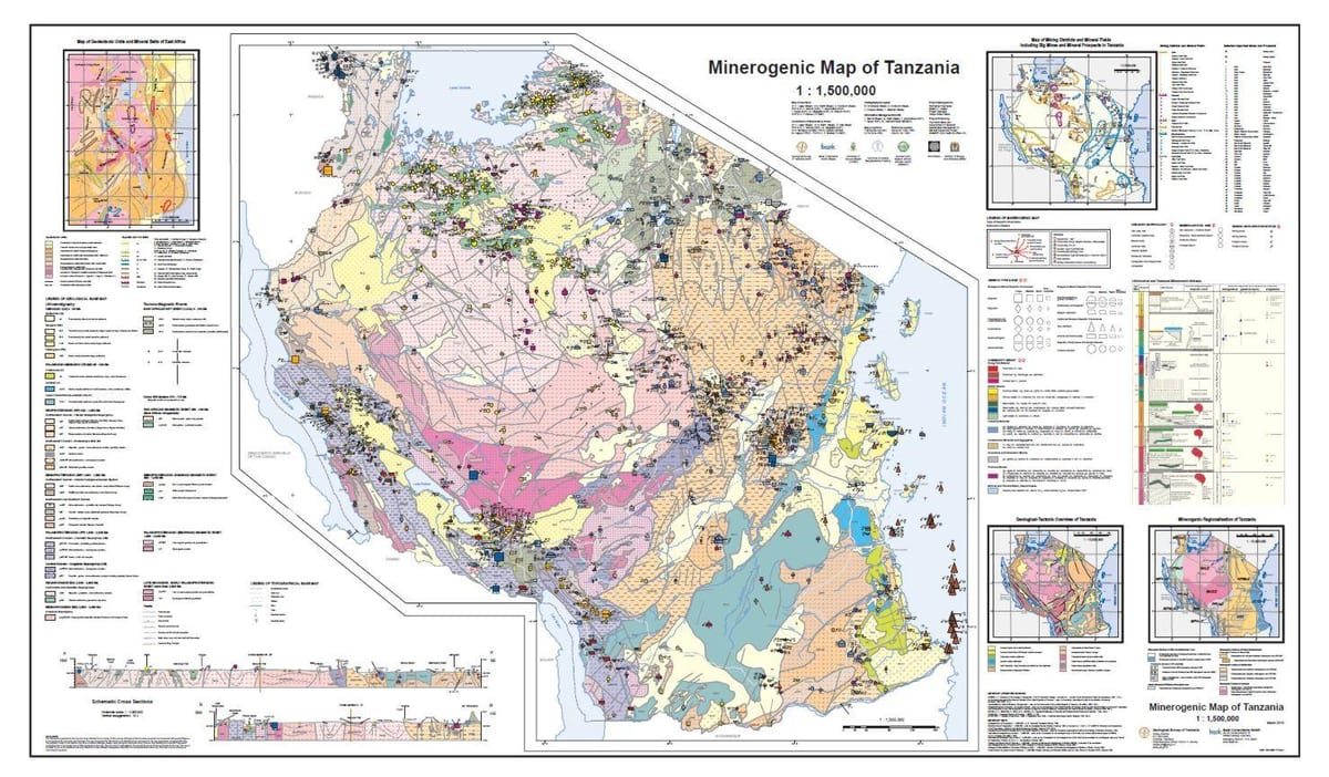 geológia a nerastné mapu tanzánia