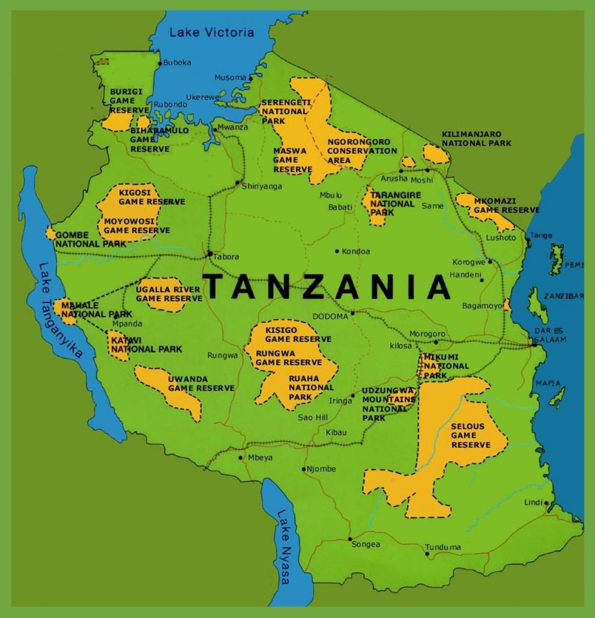 mapa tanzánia