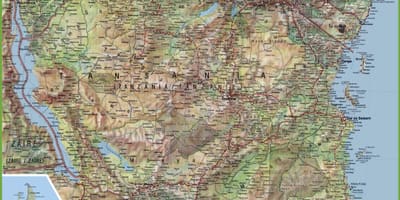 Mapa podrobné tanzánia