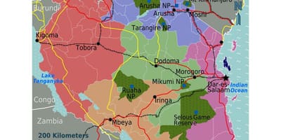 Mapa tanzánia jazyk