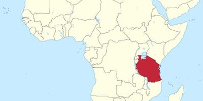 Tanzánia na mape afriky