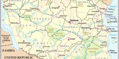 Mapa tanzánia rieka