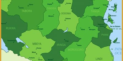 Mapa tanzánia vegetácie