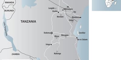 Mapa tanzánia zlaté bane