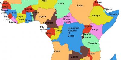 Mapu afriky ukazuje tanzánia